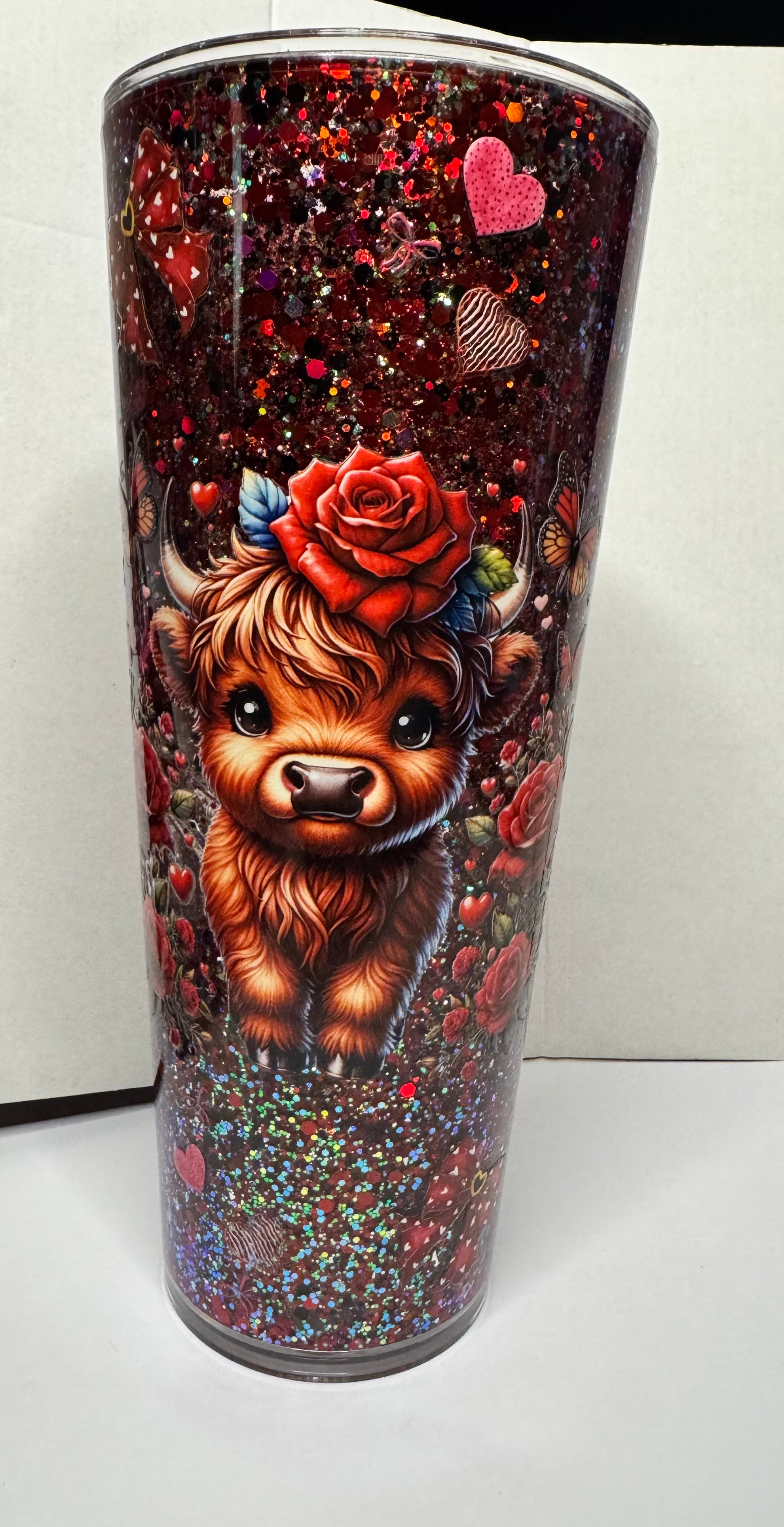 Highland Cow 24oz Glitter Tumbler
